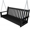 Recycled-Plastic-60-Swing-Includes-Chain-Kit-by-Polywood-Frame-Color-Black-0