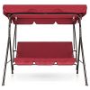 Red-2-Persons-Outdoor-Canopy-Swing-Bench-Glider-Hammock-Patio-Yard-Backyard-Lawn-Deck-Garden-Porch-Pool-Side-Furniture-Decoration-Polyester-And-Durable-Steel-Frame-Great-Piece-For-Summer-Relaxation-0-2