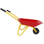 Red-Functional-Kids-Metal-Wheelbarrow-Yard-Tool-w-Rubber-Handle-0-0