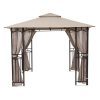 SORARA-10-x-10-Feet-Gazebo-Soft-Top-Cabana-Fully-Enclosed-Garden-Canopy-with-Mosquito-Netting-for-Garden-Outdoor-Event-Cabana-Party-Party-Canopy-Brown-Khaki-Beige-0-0