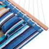 SUNMERIT-Hammock-Quilted-Fabric-with-Pillow-Double-Size-Spreader-Bar-Heavy-Duty-Stylish-for-Outdoor-Garden-Patio-2-Person-450-lbs-CapacityBlue-Stripe-0-0