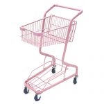 Shopping-cart-hand-Push-car-double-layer-KTV-supermarket-4-wheel-pink-household-metal-wheeled-children-mini-shopping-basket-0