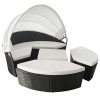 ShoppingOnBed-2-in-1-Poly-Rattan-Sofa-Sunbed-Round-Outdoor-Sofa-Set-with-Retractable-Canopy-74-x-697-x-57-0
