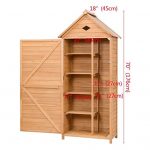 Single-Door-Outdoor-Wooden-Garden-Shed-5-Shelves-Solid-Fir-Wood-Construction-Tools-Lawn-Care-Equipment-Pool-Supplies-Storage-Organizer-Cabinet-Unit-Galvanized-Sheet-Roof-Weather-And-Rust-Resistant-0-1