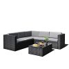Sky-Patio-B1035-BR-4-Pieces-Outdoor-Furniture-Complete-Patio-Wicker-Rattan-Garden-Corner-Sofa-Couch-Set-0-2