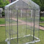 Small-3-tier-Walk-in-Greenhouse-with-6-Shelves-and-Clear-PVC-Cover-0