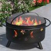 Stars-and-Moon-23-Portable-Outdoor-Fireplace-Fire-Pit-Ring-For-Backyard-Patio-Fire-RV-Patio-Heater-Stove-Camping-Bonfire-Picnic-Firebowl-No-Propane-Includes-Safety-Mesh-Cover-Poker-Stick-0