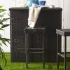 Summer-is-Coming-Add-This-3-Piece-Bar-Set-Made-of-Durable-Steel-Frame-and-Resin-Wicker-in-Brown-Finish-This-Set-Includes-1-Bar-with-Slef-and-2-Stools-0-2