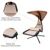 SunLife-Porch-Swing-Patio-Hanging-Chaise-Sling-Hammock-Lounger-Chair-with-Arc-Stand-Canopy-CushionBeige-0-0