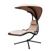 SunLife-Porch-Swing-Patio-Hanging-Chaise-Sling-Hammock-Lounger-Chair-with-Arc-Stand-Canopy-CushionBeige-0