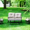 Sunbrella-Padded-Outdoor-Aluminum-5-Piece-Loveseat-Set-with-Bronze-Frame-and-Cast-Shale-Cushions-0
