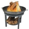 Sunnydaze-Cast-Iron-Fire-Pit-Bowl-with-Built-in-Log-Rack-Outdoor-Wood-Burning-Fireplace-30-Inch-0