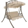 Sunnydaze-Deluxe-3-Person-Outdoor-Patio-Porch-Swing-with-Canopy-and-Elegant-Heavy-Duty-Steel-Frame-Beige-Cushions-0