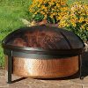 Sunnydaze-Hammered-100-Copper-Fire-Pit-Bowl-with-Cover-and-Spark-Screen-Outdoor-Patio-and-Backyard-Wood-Burning-Round-Firepit-30-Inch-0-2