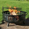 Sunnydaze-Large-All-Star-Fire-Pit-Bowl-with-BBQ-Cooking-Grate-and-Spark-Screen-Outdoor-Patio-and-Backyard-Wood-Burning-Firepit-Black-30-Inch-0-1