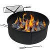 Sunnydaze-Large-Fire-Pit-Campfire-Ring-with-BBQ-Cooking-Grate-Outdoor-Camping-Firepit-Insert-Heavy-Duty-2mm-Thick-Steel-36-Inch-0