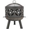 Sunnydaze-Retro-Fire-Pit-Bowl-Outdoor-Wood-Burning-Cast-Iron-Patio-Fireplace-with-Handles-and-Spark-Screen-26-Inch-0-2
