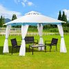 TANGKULA-2-Tier-10×10-Patio-Gazebo-Canopy-Tent-Steel-Frame-Shelter-Awning-WSide-Walls-0-0