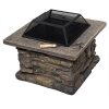 TANGKULA-29-Outdoor-Patio-Firepit-with-Matte-Steel-Fire-Bowl-Stone-Base-Spark-Screen-0