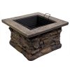 TANGKULA-29-Outdoor-Patio-Firepit-with-Matte-Steel-Fire-Bowl-Stone-Base-Spark-Screen-0-2