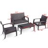 TANGKULA-4-Piece-Patio-Furniture-Outdoor-Patio-Deck-Lawn-Poolside-Wicker-Rattan-Steel-Frame-Sectional-Conversation-Sofa-Set-Glass-Top-Coffee-Tea-Table-and-Chairs-Set-with-Removable-Cushions-0-0