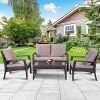 TANGKULA-4-Piece-Patio-Furniture-Outdoor-Patio-Deck-Lawn-Poolside-Wicker-Rattan-Steel-Frame-Sectional-Conversation-Sofa-Set-Glass-Top-Coffee-Tea-Table-and-Chairs-Set-with-Removable-Cushions-0-2