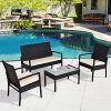 TANGKULA-4-Piece-Patio-Outdoor-Conversation-Set-with-Glass-Coffee-Table-Loveseat-2-Cushioned-Chairs-Garden-Lawn-Rattan-Wicker-Patio-Chat-Set-Outdoor-Furniture-Set-0-0
