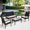 TANGKULA-4-Piece-Patio-Outdoor-Conversation-Set-with-Glass-Coffee-Table-Loveseat-2-Cushioned-Chairs-Garden-Lawn-Rattan-Wicker-Patio-Chat-Set-Outdoor-Furniture-Set-0-1