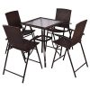 TANGKULA-5-Pcs-Patio-Furniture-Set-Square-Bar-Glass-Top-Table-and-4-Folding-Chairs-Wicker-Outdoor-0