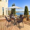 TANGKULA-5-Pcs-Patio-Furniture-Set-Square-Bar-Glass-Top-Table-and-4-Folding-Chairs-Wicker-Outdoor-0-2
