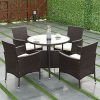 TANGKULA-5-Piece-Dining-Set-Patio-Furniture-Outdoor-Garden-Lawn-Rattan-Wicker-Table-and-Chairs-Set-Conversation-Chat-Set-with-Tempered-Glass-Top-Table-Round-Table-0-1