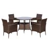 TANGKULA-5-Piece-Dining-Set-Patio-Furniture-Outdoor-Garden-Lawn-Rattan-Wicker-Table-and-Chairs-Set-Conversation-Chat-Set-with-Tempered-Glass-Top-Table-Round-Table-0