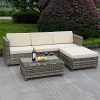 TANGKULA-5-Piece-Outdoor-Patio-Furniture-Set-Lawn-Garden-Backyard-Poolside-All-Weather-Sectional-Cushioned-Seat-with-Coffee-Table-Conversation-Sofa-Set-Galvanized-Gray-0-0