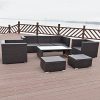 TANGKULA-8-Piece-Outdoor-Furniture-Set-Patio-Garden-Backyard-Wicker-Rattan-Cushioned-Seat-Sectional-Coversation-Sofa-Set-with-Glass-Top-Coffee-Table-and-Ottomans-Black-0-2