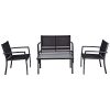 TANGKULA-Patio-Furniture-Set-4-PCS-Black-with-2-Chairs-Tempered-Glass-Coffee-Table-Loveseat-for-Backyard-Lawn-Pool-Balcony-Sturdy-Armrests-for-Relaxing-Universal-Modern-Patio-Conversation-Set-0-1