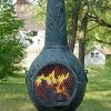 The-Blue-Rooster-CAST-ALUMINUM-Orchid-Style-Wood-Burning-Chiminea-in-Antique-Green-0-0