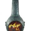 The-Blue-Rooster-CAST-ALUMINUM-Orchid-Style-Wood-Burning-Chiminea-in-Antique-Green-0