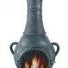 The-Blue-Rooster-Company-CAST-ALUMINUM-Pine-Style-Wood-Burning-Chiminea-in-Antique-Green-0