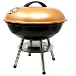 Unique-Imports-1-Portable-Charcoal-Barbecue-BBQ-Kettle-Grill-14-Heavy-stamped-Steel-Ash-Catcher-Removable-Legs-Copper-plated-Cooking-Grid-Outdoor-cooking-Picnic-Patio-Backyard-Camping-0