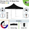 Vispronet-Strong-Instant-Canopy-Tent-Kits-in-4-Colors3-Sizes-EZ-Pop-Up-Tent-Steel-Hex-Frame-Water-Resistant-450D-Canopy-with-Roller-Bag-Stakes-0-0