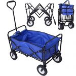 Wagon-Cart-Garden-Collapsible-Folding-Shopping-Beach-Toy-Sports-Blue-Frame-0-0