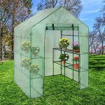 Walk-In-Greenhouse-Cover-Plastic-Replacement-Garden-Cover-2-Tier-8-Shelf-Portable-Green-House-Plant-Cover-Lawn-PECover-only-no-iron-stand-no-flower-pot-0