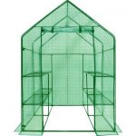 Water-Resistant-Portable-Greenhouse-Door-Vent-Made-w-Polyethylene-Film-Steel-in-Green-Color-64-H-x-45-W-x-45-D-0