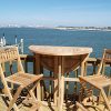 Windsors-3pc-Premium-Grade-A-Indonesian-Plantation-Teak-Bar-Set-39-Round70lbs-Folding-Dropleaf-Bar-Table-and-2-Folding-Bar-Chairs-Worlds-Best-Outdoor-Furniture-0-0