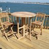 Windsors-3pc-Premium-Grade-A-Indonesian-Plantation-Teak-Bar-Set-39-Round70lbs-Folding-Dropleaf-Bar-Table-and-2-Folding-Bar-Chairs-Worlds-Best-Outdoor-Furniture-0
