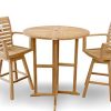 Windsors-Genuine-Grade-A-Teak-Bimini-39-Round-Dropleaf-Counter-Table-w2-St-Moritz-Swivel-Counter-Arm-ChairsCounter-Height-5-lower-than-Bar-Teak-Lasts-A-Lifetime-Assembled-0