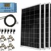 WindyNation-400-Watt-Solar-Kit-4pcs-100-Watt-Solar-Panels-30A-P30L-LCD-PWM-Charge-Controller-Mounting-Hardware-40ft-Cable-MC4-Connectors-RVs-Boats-Cabins-Camping-Off-Grid-0