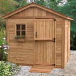 Wood-Outdoor-Storage-Shed-Great-Little-Shed-to-Organize-Your-Garden-Tools-Supplies-Space-Saver-Very-Attractive-with-One-Window-Lockable-Door-Red-Cedar-Construction-Hardware-Included-8-ftx-8-ft-Protect-0