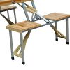 Wooden-Camping-Picnic-Table-Bench-Seat-Outdoor-Portable-Folding-Aluminum-4-seats-0-2