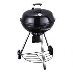 YI-HOME-BBQ-Enamel-Outdoor-Barbecue-Charcoal-Grill-American-Village-Round-Home-Garden-Large-Capacity-Roast-Tool-Black-0-0